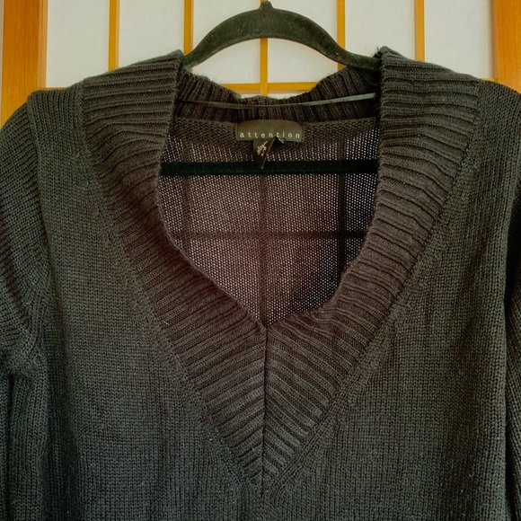 Black V-Neck Sweater - Picture 2 of 4